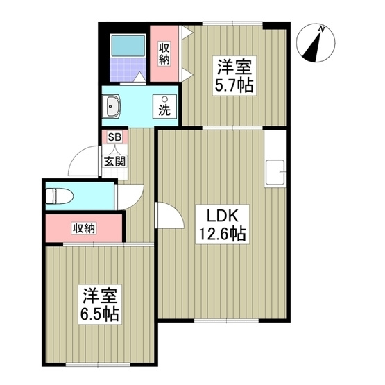 【間取り】 | リバーテラス中の郷B