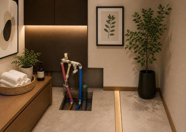 【独立洗面台】 | セントラルコート古淵 | 2026年8月に新規交換された洗髪機能付きの独立洗面化粧台です。シャワーヘッド仕様のため、朝の身支度やお掃除も快適に行えます。鏡裏や下部には小物をすっきりと収められる収納スペースを備えています。