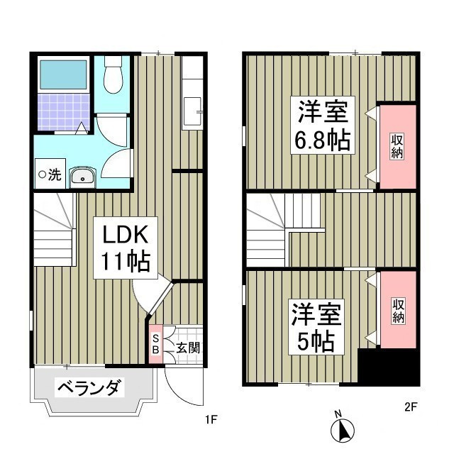 サニービレッジ6番館の間取り