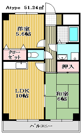 【間取り】 | メイ・グリーン塚田 | 振り分けタイプの間取りです（反転タイプ）