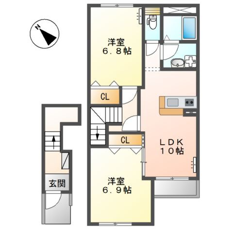 【間取り】 | ホットハイム・Ｌ