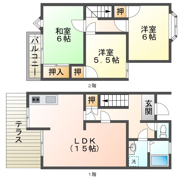 タウンハウス高町の間取り