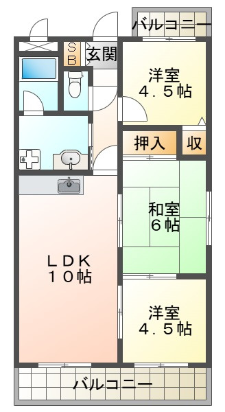 西明石マンションの間取り