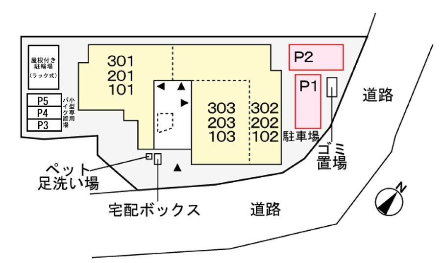 カーサ　アヴァンツァーレの駐車場