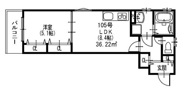 クリエオーレ福町Ⅱの間取り