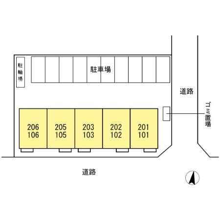 ブランドール勝川の駐車場