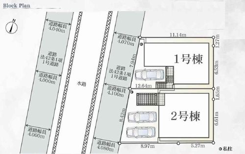 【仲介手数料０円】藤沢市石川第39　新築一戸建て　全2棟の区画図|藤沢市石川第39　新築一戸建て　全2棟