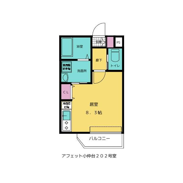 千葉市稲毛区小仲台９丁目のアパートの間取り