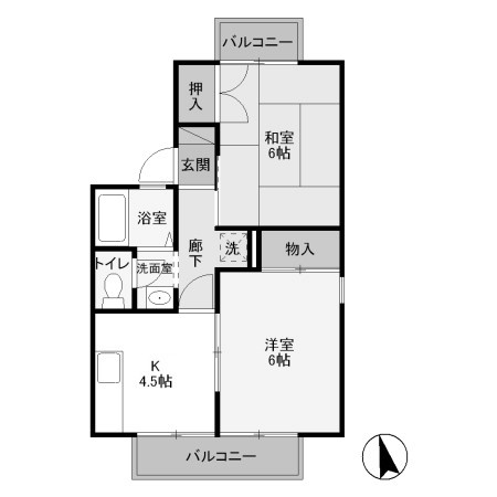 【間取り】 | セジュール千木良　Ｅ