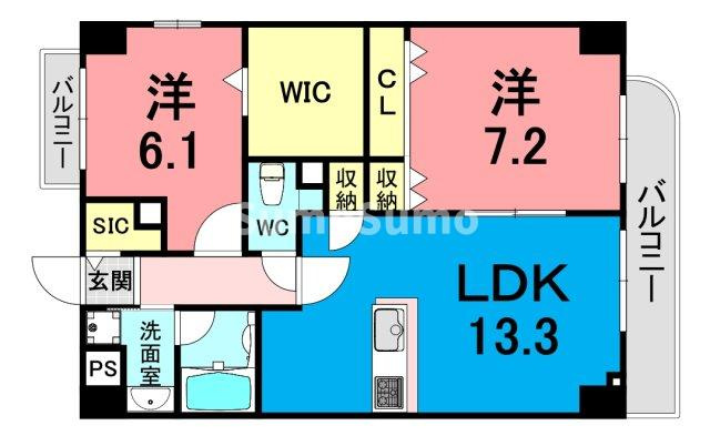ブルーミンメドー本山の間取り