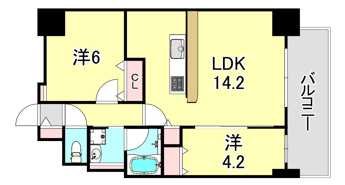 ラフィエスタ新神戸の間取り