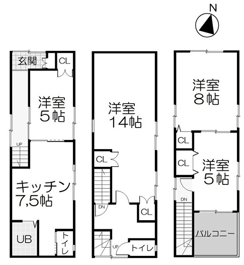 岩屋北町1丁目貸家の間取り