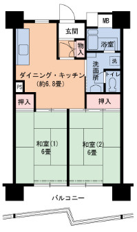 UR武庫川 7号棟の間取り