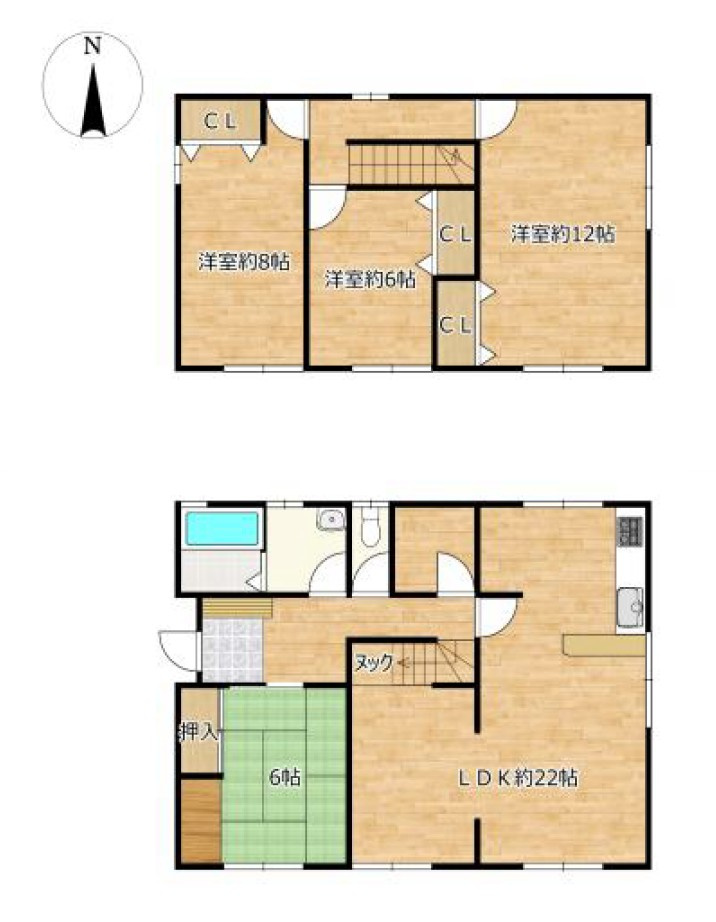 【中古戸建】高崎市新町の間取り|■間取り図｜敷地面積：273.85（約82.83坪）　建物面積：130.83（約39.57坪）