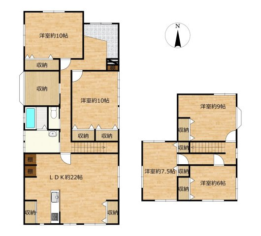 【間取り】 | 大仙市大曲須和町二丁目　戸建て | 【リフォーム予定間取図】5SLDKの2階建て住宅にリフォームする予定です。ご家族が多いご家庭にはぴったりな間取りです。