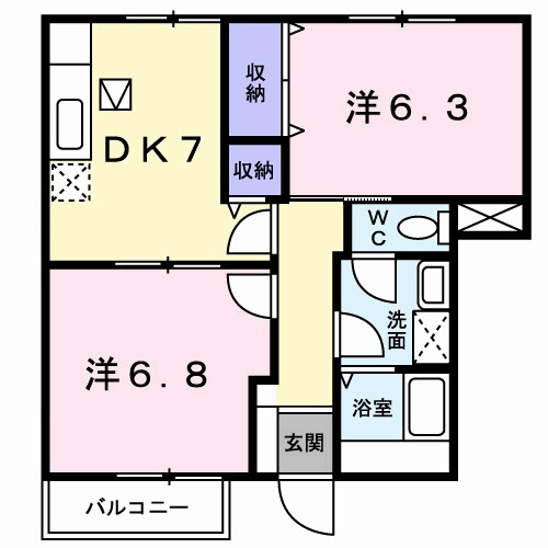 ビレッジあいＢの間取り