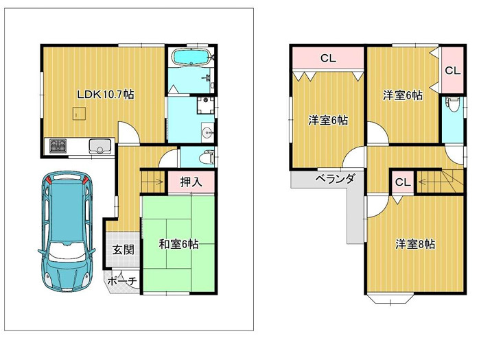 中古戸建　尼崎市東難波町4丁目の間取り
