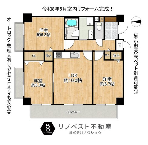 ダイアパレス新石切の間取り|全居収納付き◎
ドン・キホーテ石切店まで徒歩約4分♪