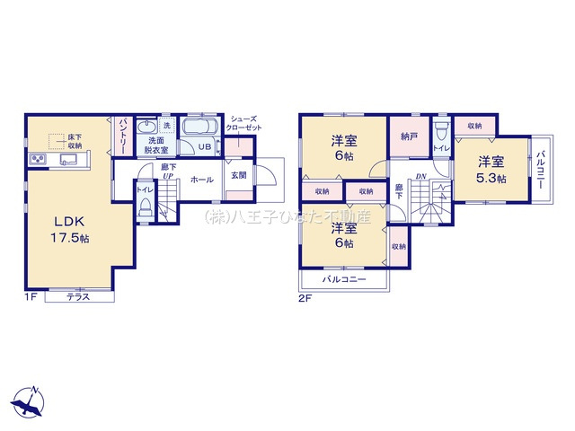 『八王子市新築戸建て』八王子市元八王子町1-119-10【仲介手数料無料】　７期　の間取り|～仲介手数料無料☆八王子ひなた不動産～八王子市元八王子町　新築戸建て