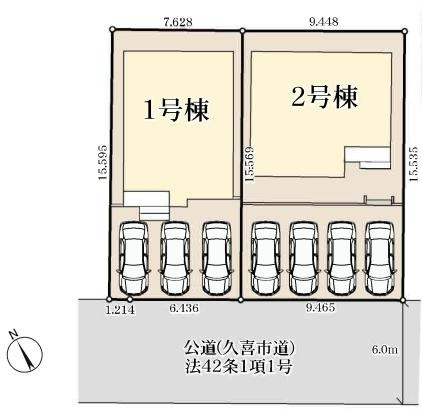 久喜市久喜東第10　新築一戸建て　01　リーブルガーデンの区画図|全2棟