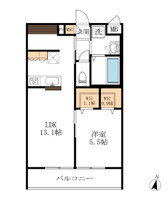 ジャルダンヴェールの間取り|★間取りは左右反転です★