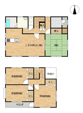【間取り】 | 大仙市小貫高畑字曽四川　戸建て | 【リフォーム予定間取図】4LDKの2階建て住宅にリフォーム予定です。