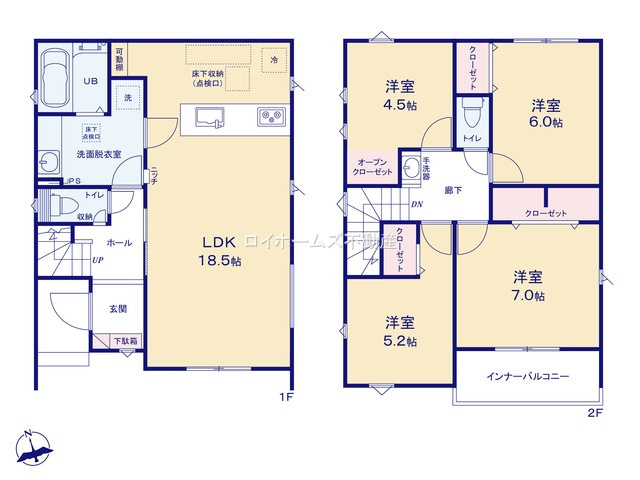 【間取り】 | 一宮市今伊勢町本神戸字寺前37『仲介料無料』新築戸建て | 5号棟