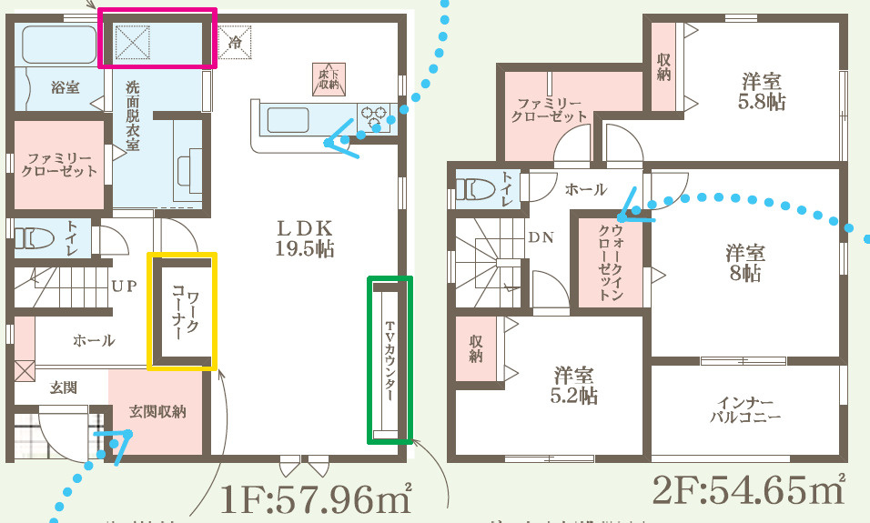 姫路市仁豊野の新築一戸建の間取り