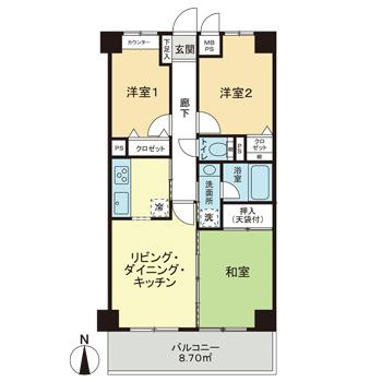 江戸川区大杉１丁目の賃貸マンションの間取り