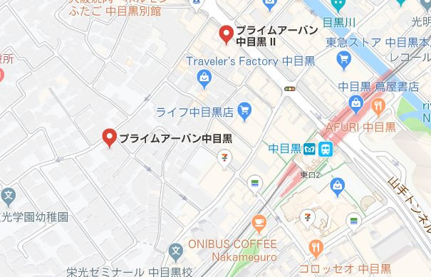 【地図】 | プライムアーバン中目黒 | プライムアーバン中目黒