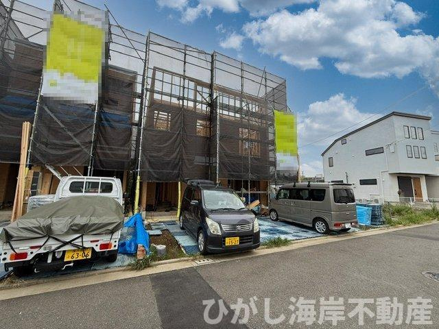 茅ヶ崎市中島　新築戸建　全３棟の外観|9月26日撮影　建築中　現地外観
