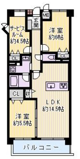 ステイツ雲雀丘花屋敷の間取り