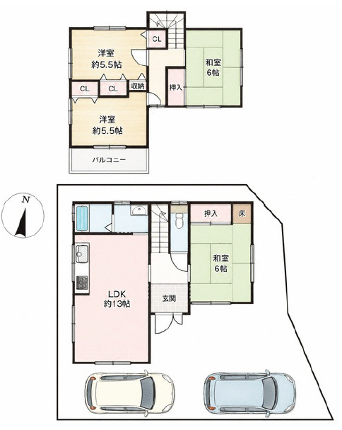 加古川市平岡町二俣　中古戸建の間取り|4LDKです。