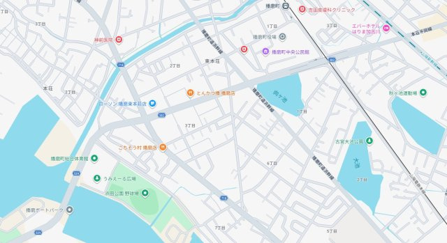 加古郡播磨町古宮6丁目　　山陽電鉄「播磨町駅」徒歩7分の地図