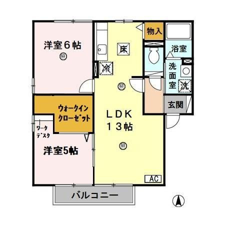 グリーンロード・エル　Ａの間取り