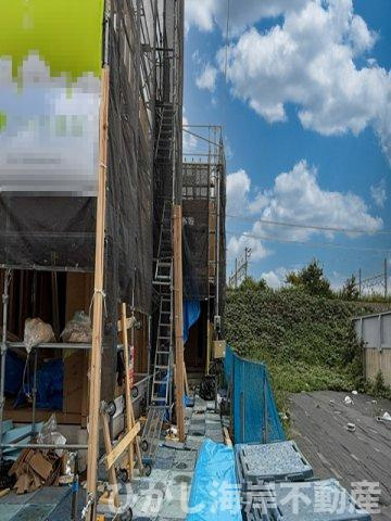 茅ヶ崎市中島　新築戸建　全３棟の外観|9月26日撮影　建築中　現地外観