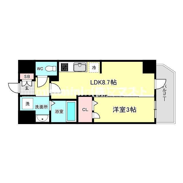 プレサンス天王寺デルニエの間取り