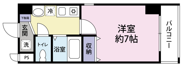 【間取り】 | 吉野町ワンルームマンション