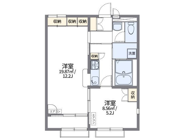 レオパレス瓦葺の間取り
