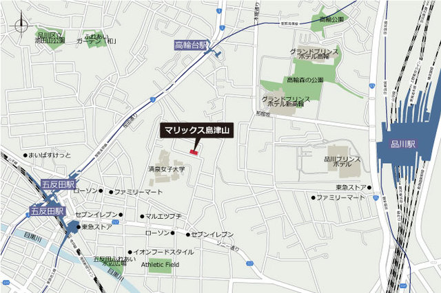 マリックス島津山の地図