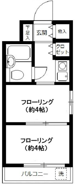 武蔵野市境１丁目の賃貸マンションの間取り