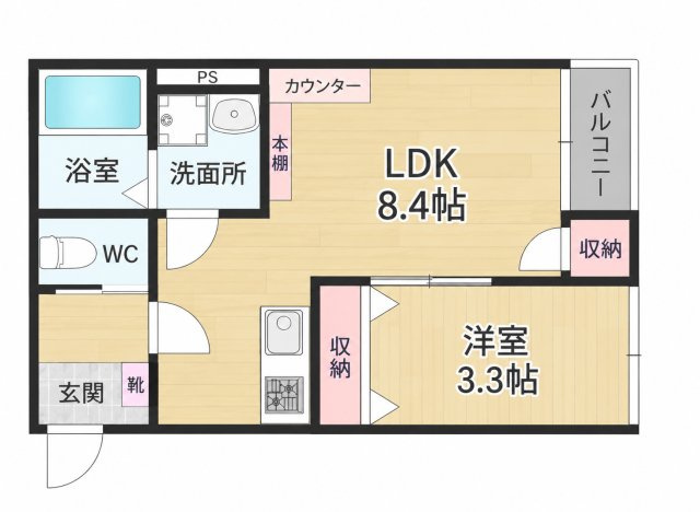 筑紫野市筑紫駅前通１丁目のアパートの間取り