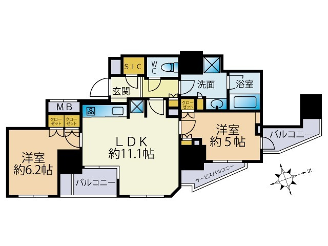 三鷹市下連雀４丁目の賃貸マンションの間取り