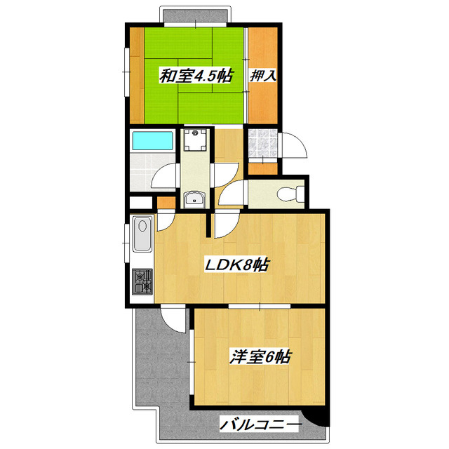セントラルハイツ小岩の間取り|ワンフロアー２世帯なので角部屋です♪