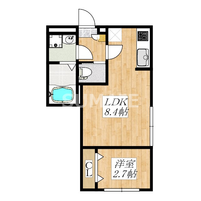 KEIAI RESIDENCE 西大宮Ⅱの間取り|南東向きの角部屋です