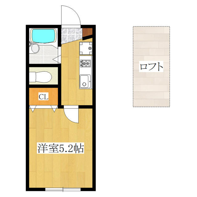 SKY　VILLAGEの間取り|1Kの間取りです！