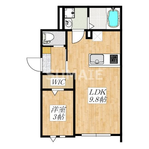 KEIAI RESIDENCE 西大宮Ⅱの間取り|南東向きの角部屋です