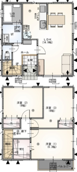【間取り】 | ニューパークサイドⅠ　J -