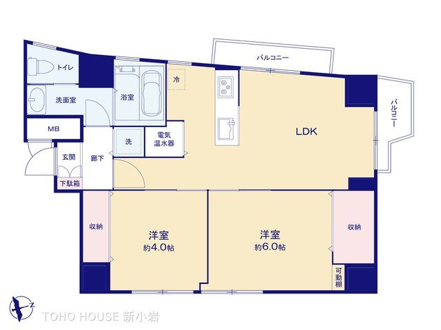 コートシティ木場（7階部分）／仲介手数料無料／新規フルリノベーションの間取り