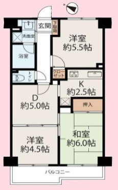 コスモ北与野の間取り